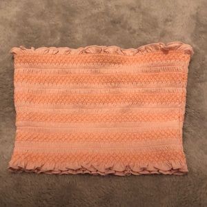 Peach/Pink smocked tube top